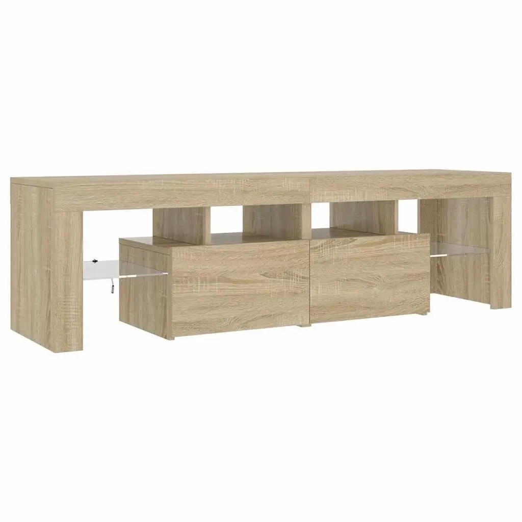 TV Cabinet for Living Room with RGB LED Lights Brown Engineered Wood 140 x 36.5 x 40 cm