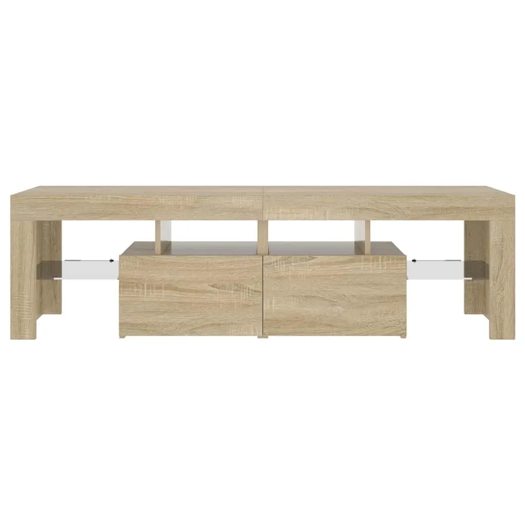 TV Cabinet for Living Room with RGB LED Lights Brown Engineered Wood 140 x 36.5 x 40 cm