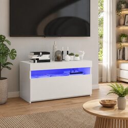 Dimensions: 75x35x40cm White LED TV Cabinet