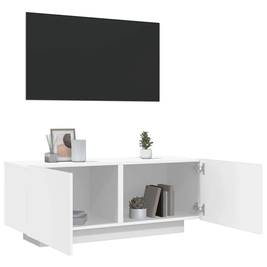TV Cabinet White 100x35x40 cm Engineered Wood Media Unit Storage Organiser