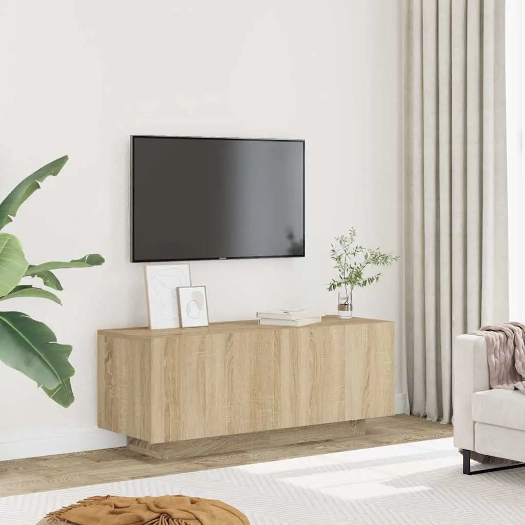 TV Cabinet Unit Sonoma Oak Brown Engineered Wood Media Storage Furniture