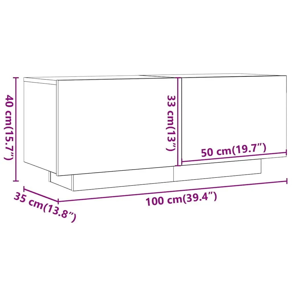 Concrete Grey Media Storage Unit 100x35x40 cm