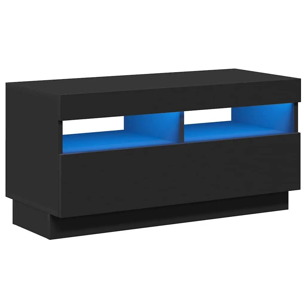 TV Cabinet for Living Room with RGB LED Lights Black 80x35x40cm