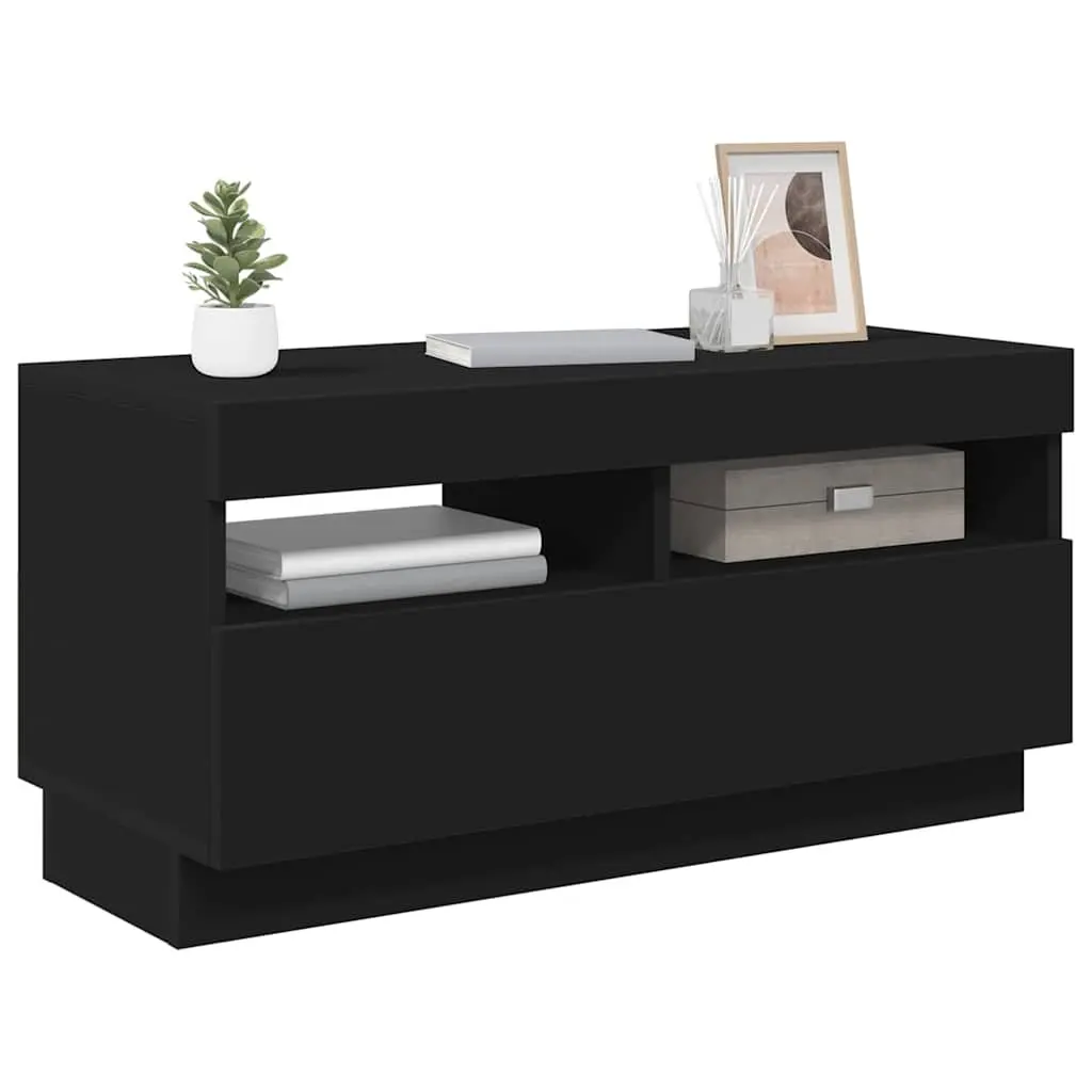 TV Cabinet for Living Room with RGB LED Lights Black 80x35x40cm