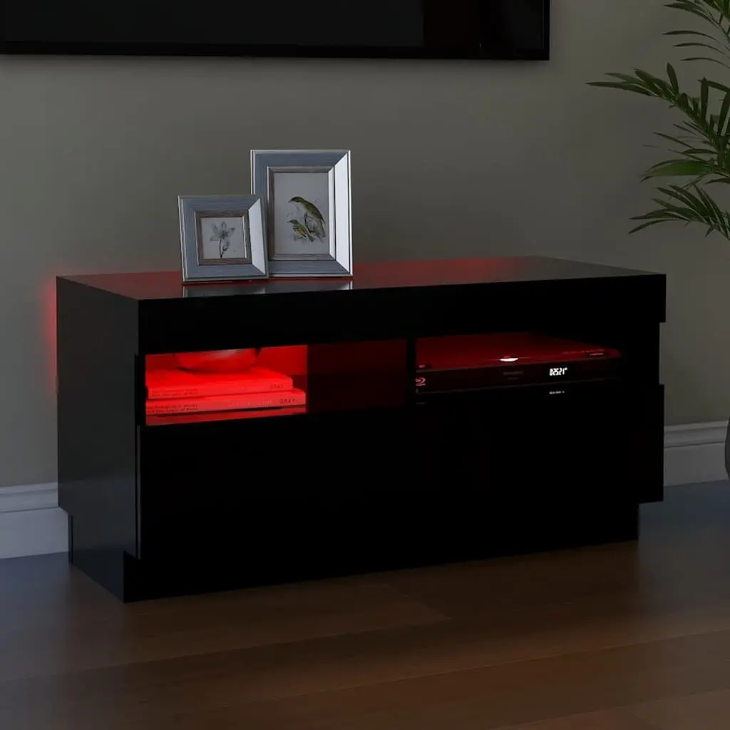 TV Cabinet for Living Room with RGB LED Lights Black 80x35x40cm