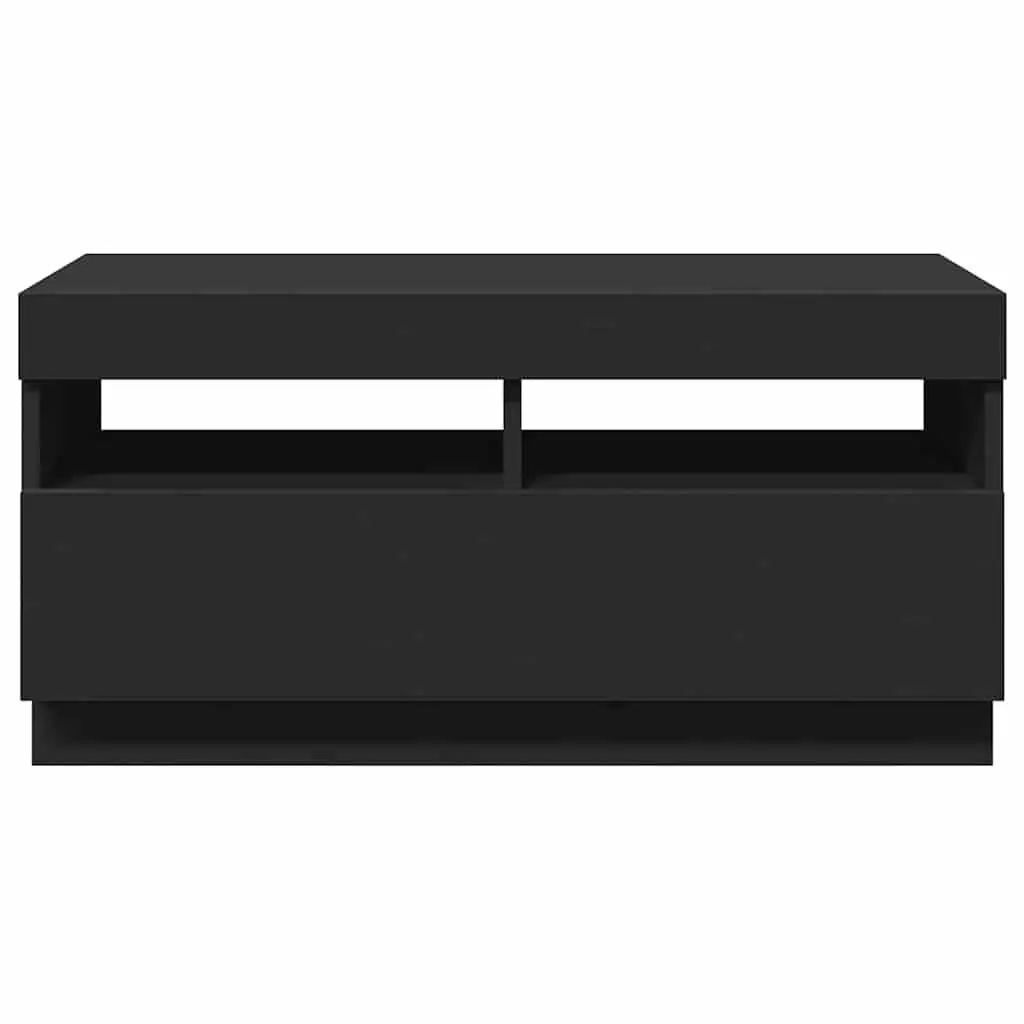 TV Cabinet for Living Room with RGB LED Lights Black 80x35x40cm