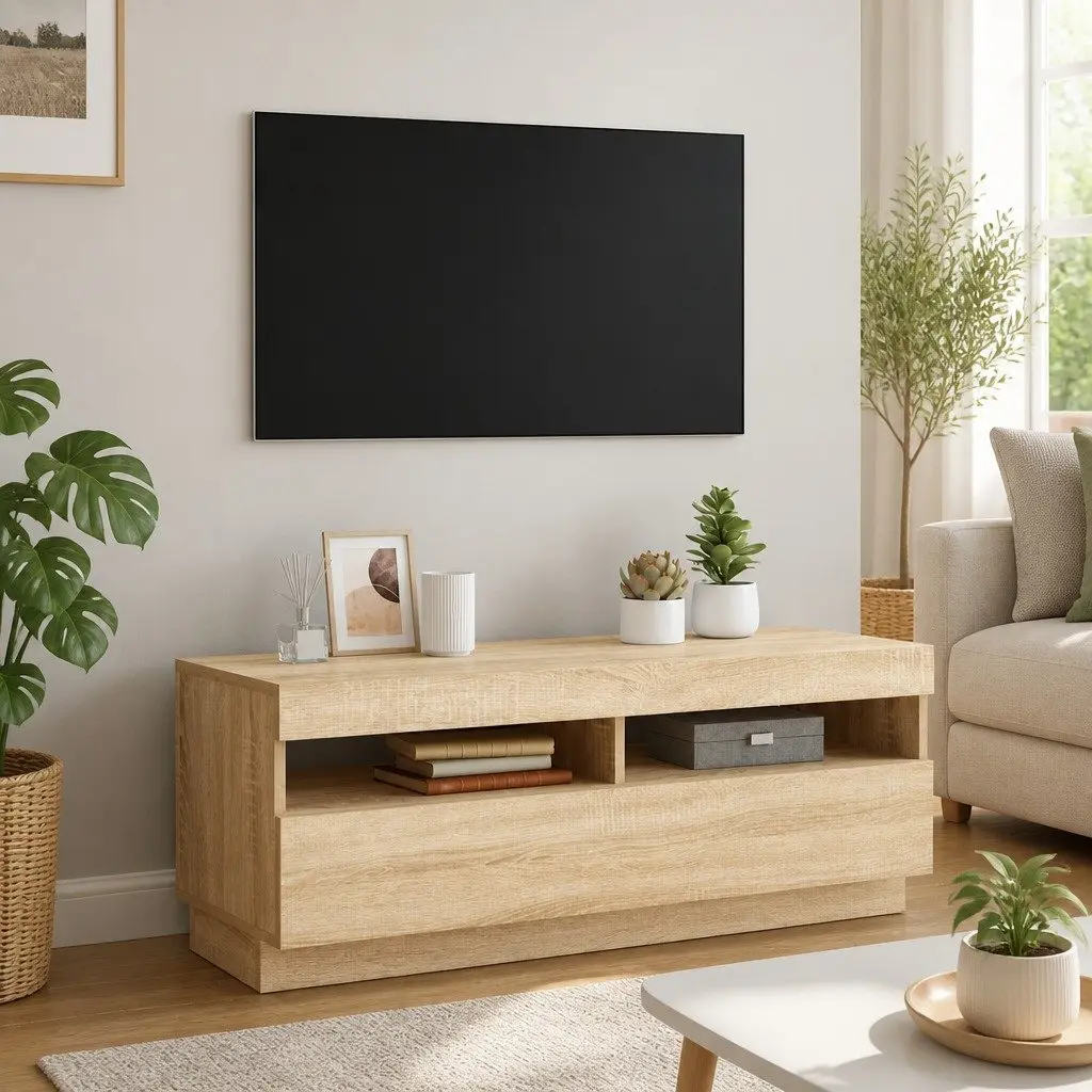 TV Cabinet for Living Room with RGB LED Lights Brown 100 x 35 x 40 cm