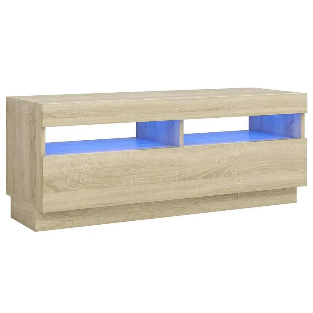 TV Cabinet for Living Room with RGB LED Lights Brown 100 x 35 x 40 cm