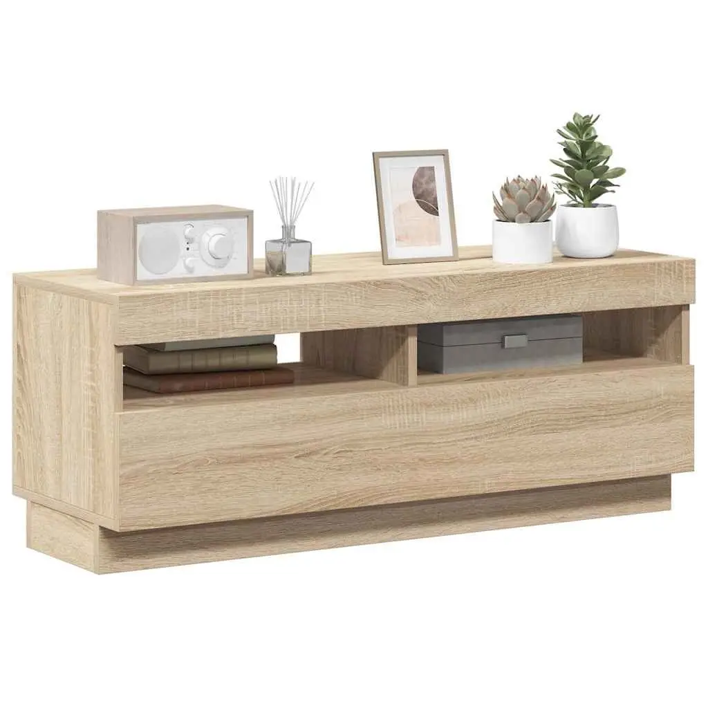 TV Cabinet for Living Room with RGB LED Lights Brown 100 x 35 x 40 cm