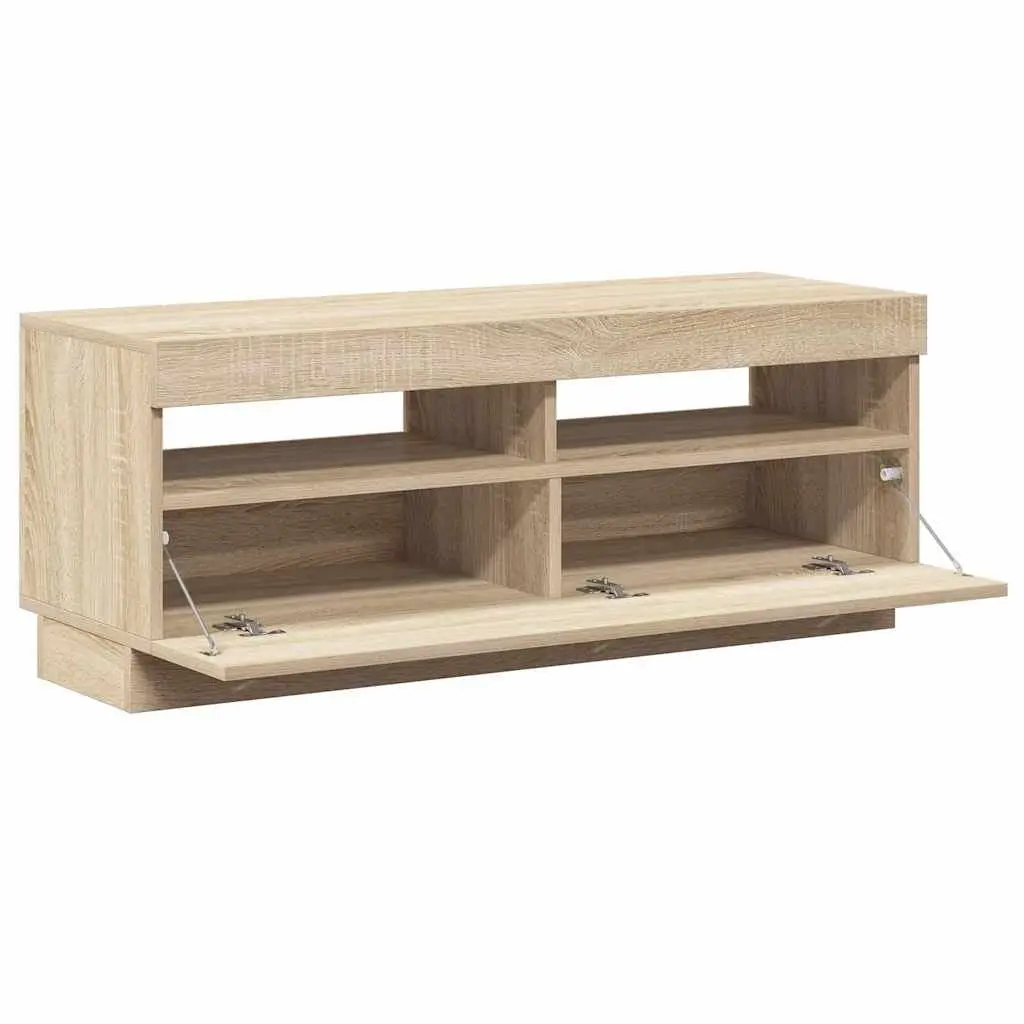 TV Cabinet for Living Room with RGB LED Lights Brown 100 x 35 x 40 cm