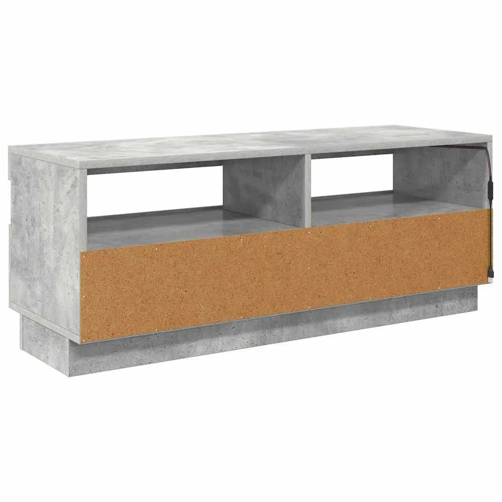 Grey Media Storage Unit with LED Lights, 100 x 35 x 40 cm