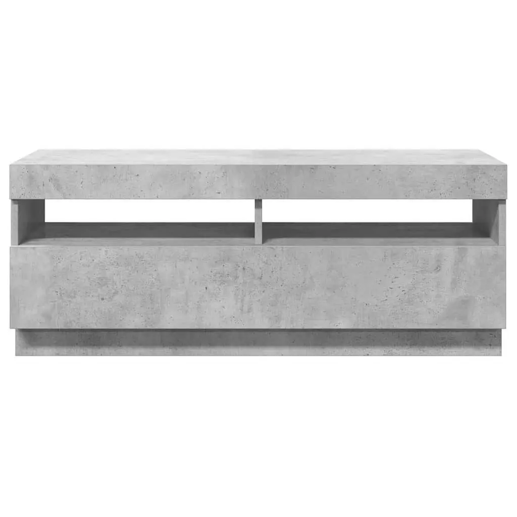 Grey Media Storage Unit with LED Lights, 100 x 35 x 40 cm