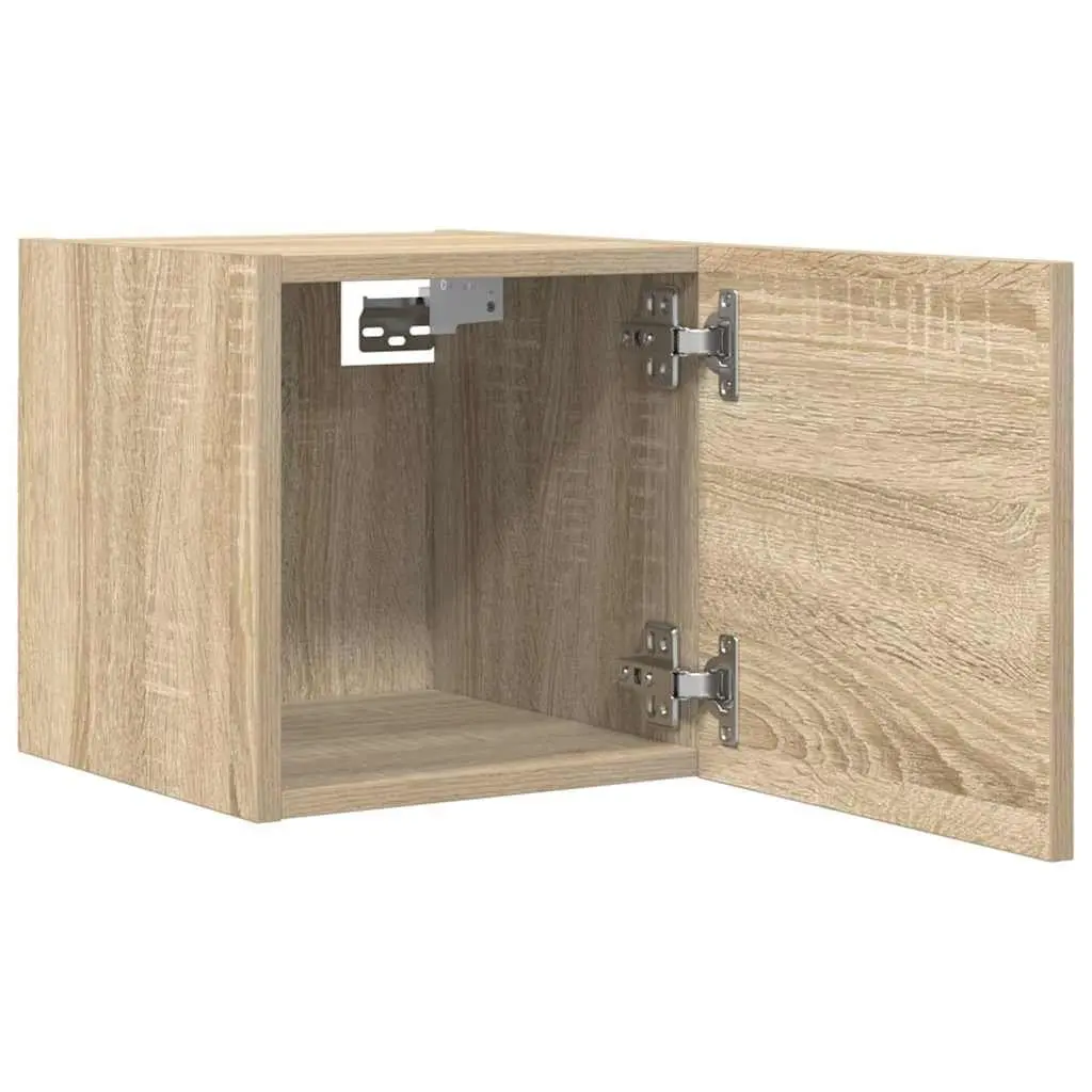 Wall Mounted TV Cabinet Storage Unit Set 4 Pieces Sonoma Oak