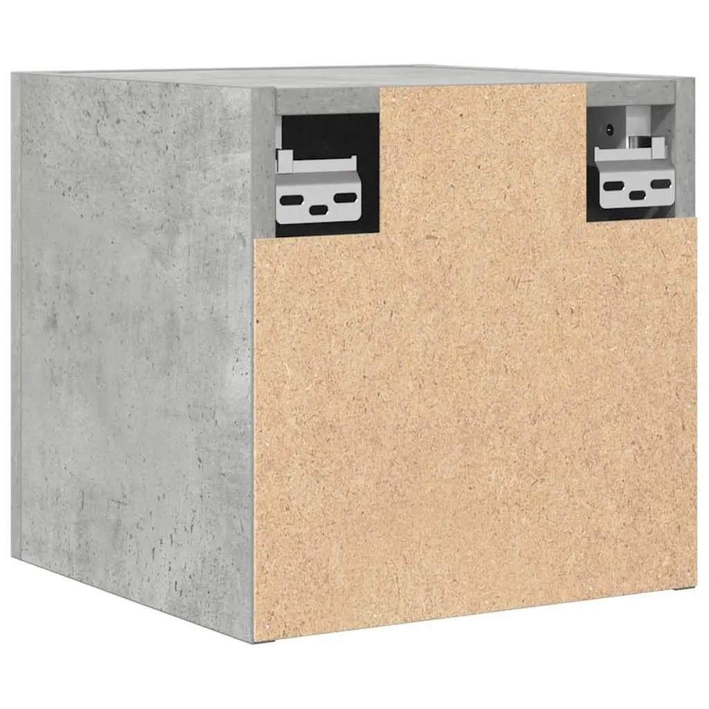 Wall Mounted TV Cabinet Set 4 Pieces Grey Storage Compartment Shelving Unit Living Room Bedroom