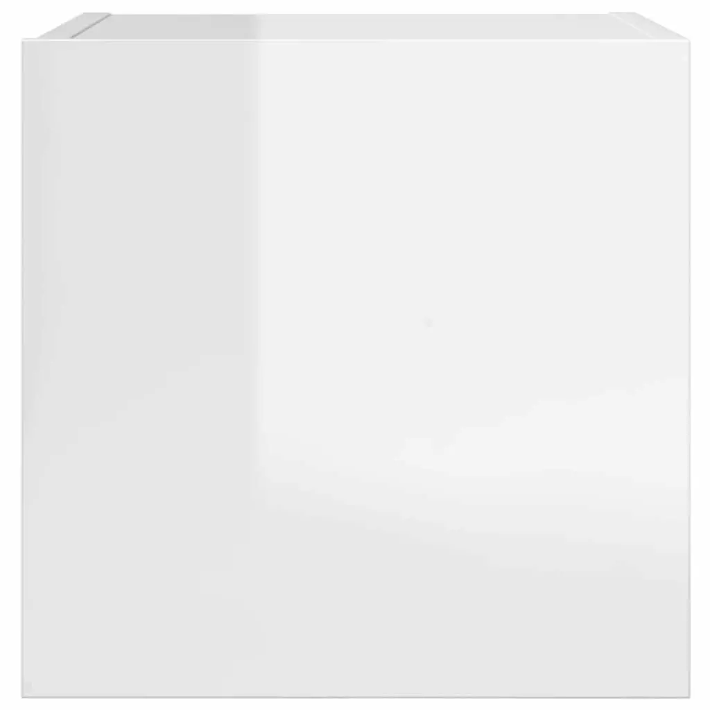 Wall Mounted TV Cabinet for Living Room High Gloss White 30.5 x 30 x 30 cm