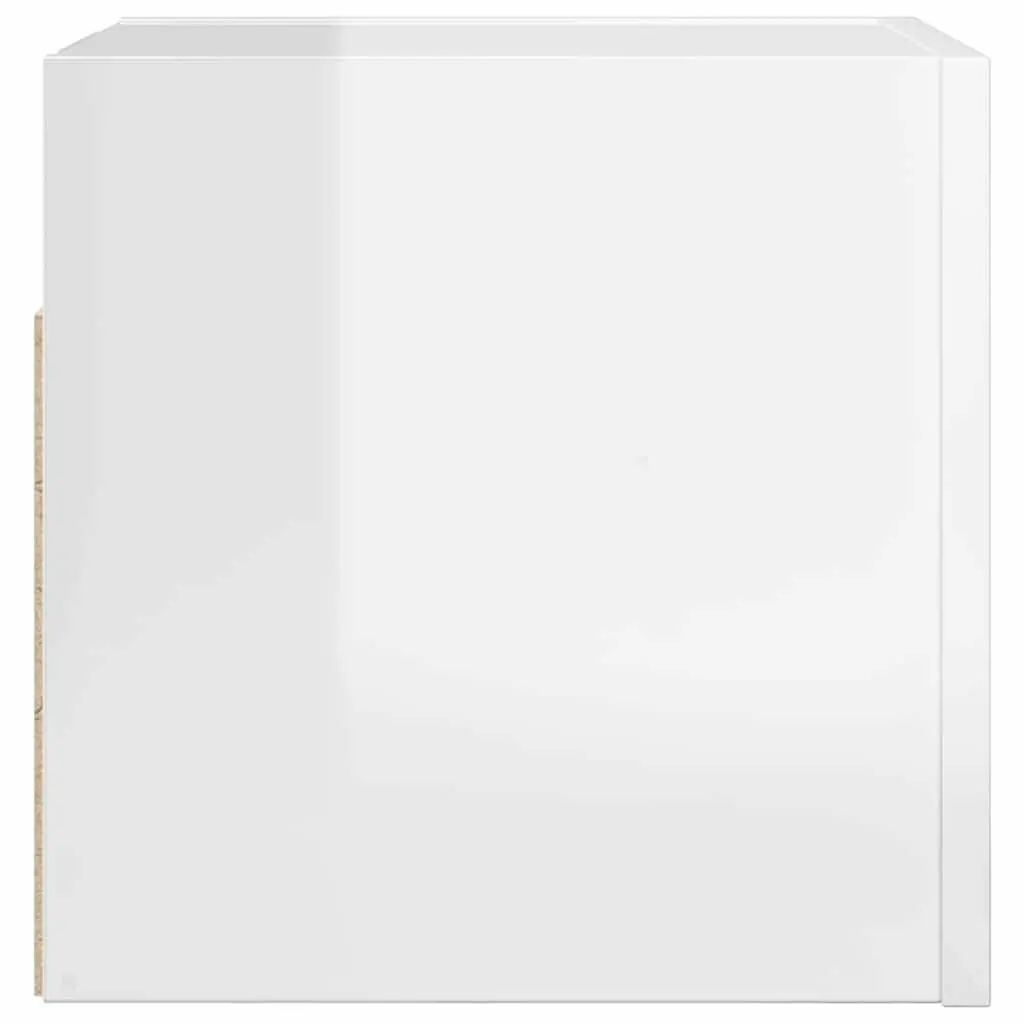 Wall Mounted TV Cabinet for Living Room High Gloss White 30.5 x 30 x 30 cm