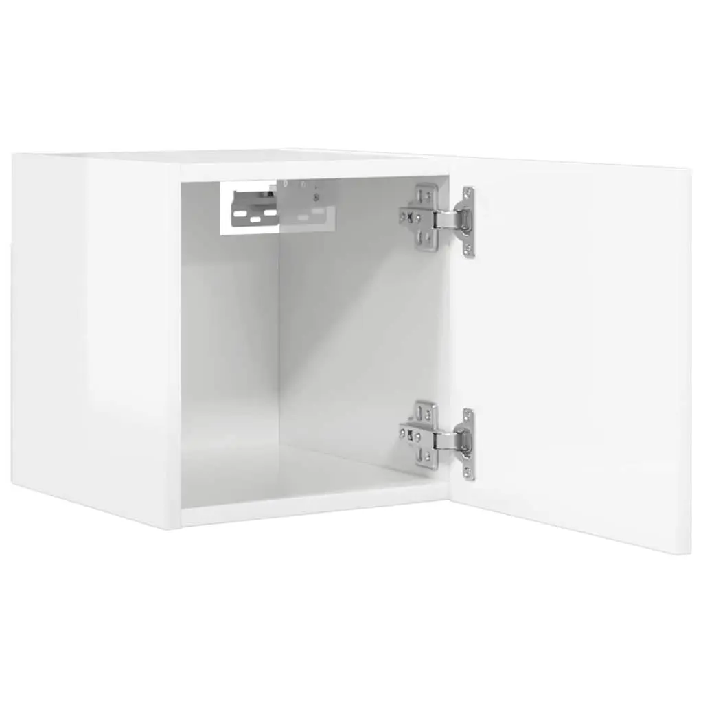 Wall Mounted TV Cabinet for Living Room High Gloss White 30.5 x 30 x 30 cm