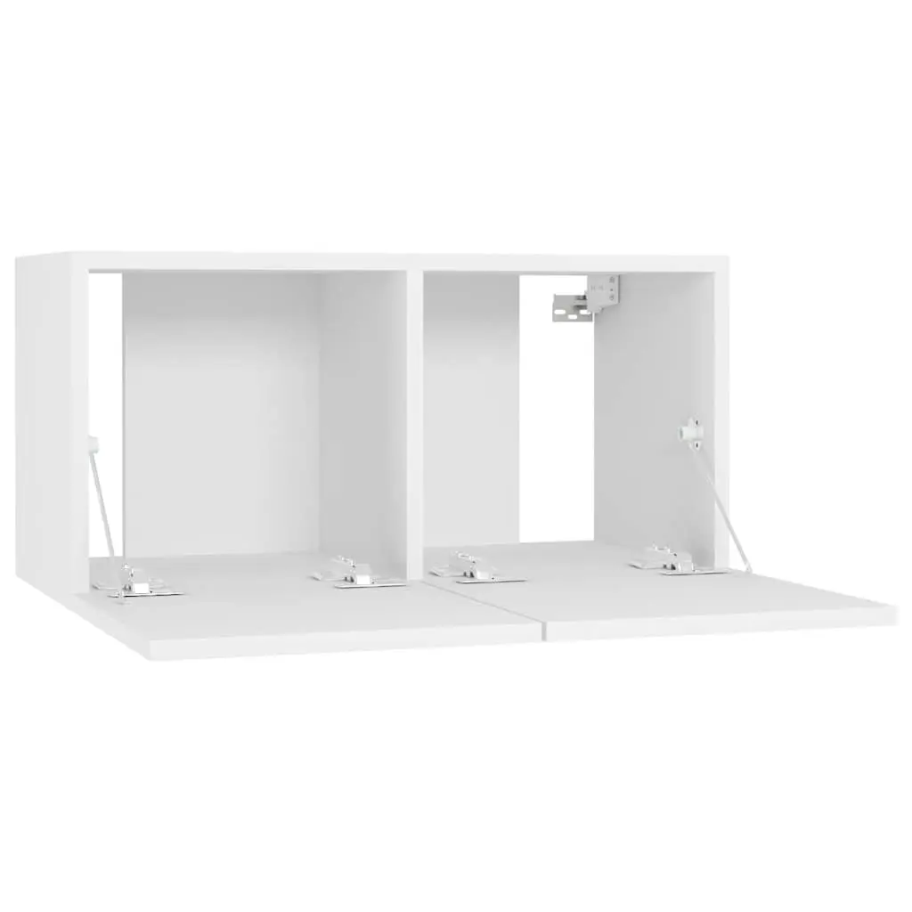 Wall Mounted TV Cabinet Unit for Living Room White Modern 60 x 30 x 30 cm 2 Piece