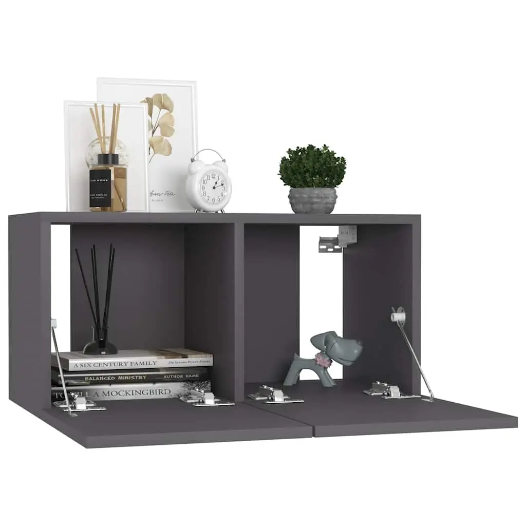 Grey Wall-Mounted TV Cabinet Set 60x30x30cm