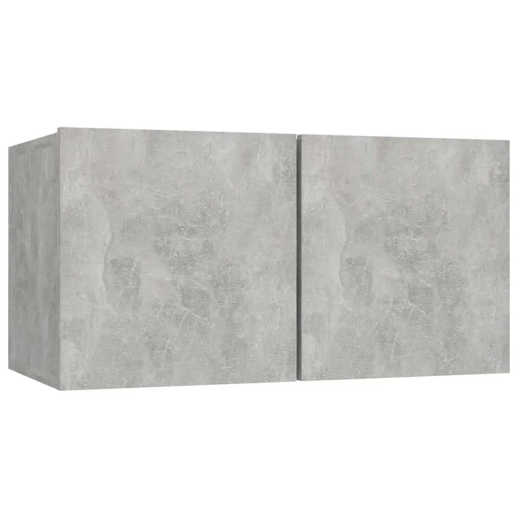 Wall Mounted TV Cabinet Grey Modern Living Room Storage Unit Compartments