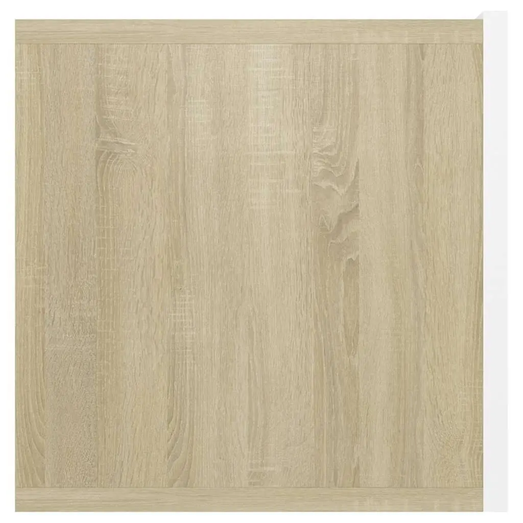 Hanging TV Cabinet Wall Mount Modern Living Room Storage Unit 60 x 30 x 30 cm White Sonoma Oak