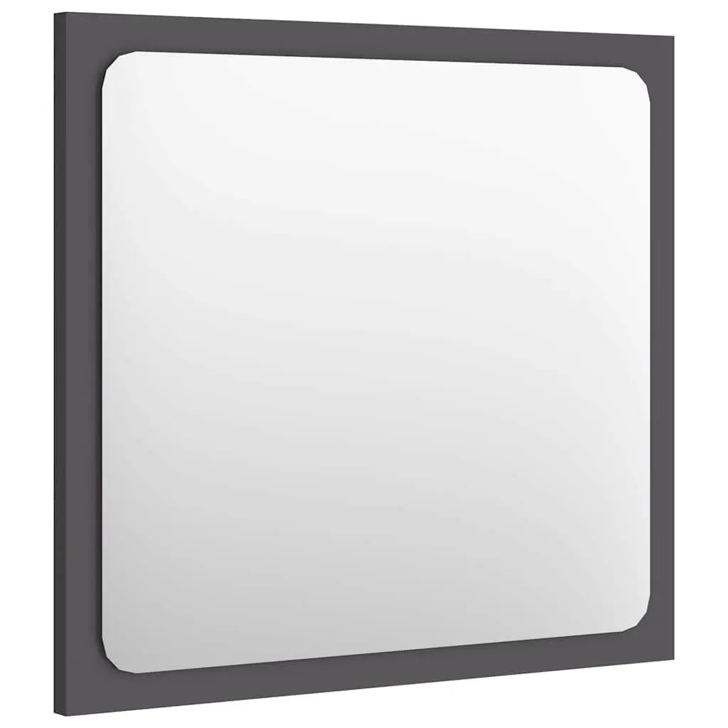 Bathroom Vanity Mirror Wall Mounted Storage Cabinet Engineered Wood Grey 40cm