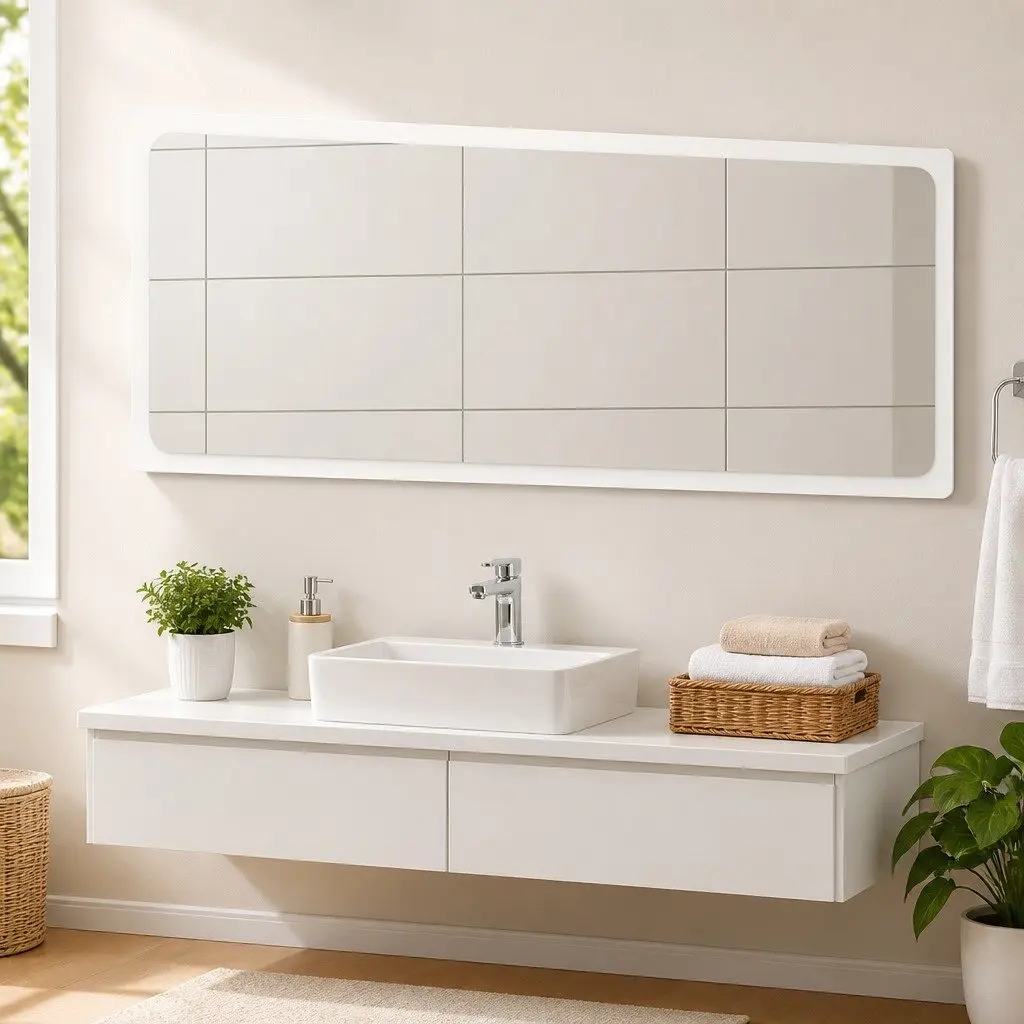 100cm White Bathroom Mirror Storage Cabinet