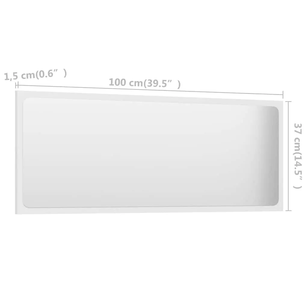 100cm White Bathroom Mirror Storage Cabinet