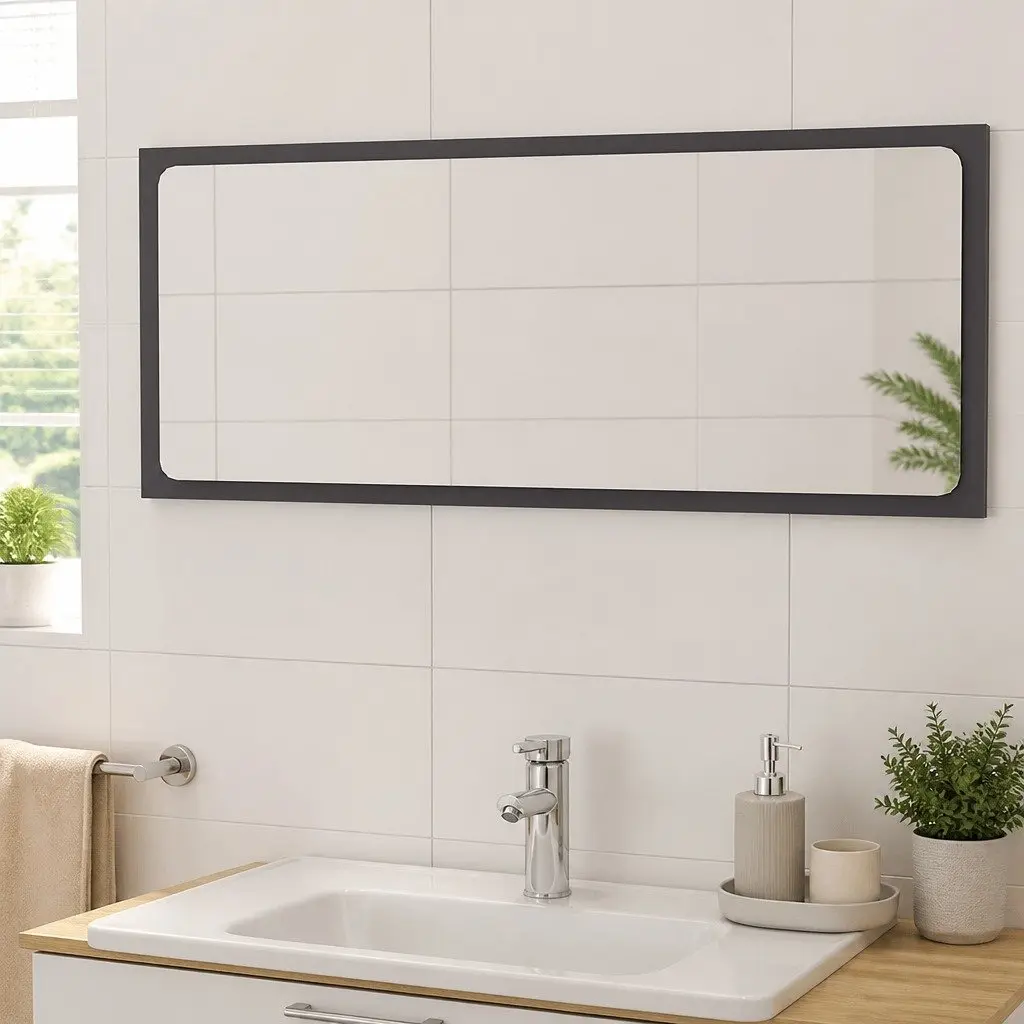 Bathroom Vanity Mirror Storage Cabinet 100cm Grey