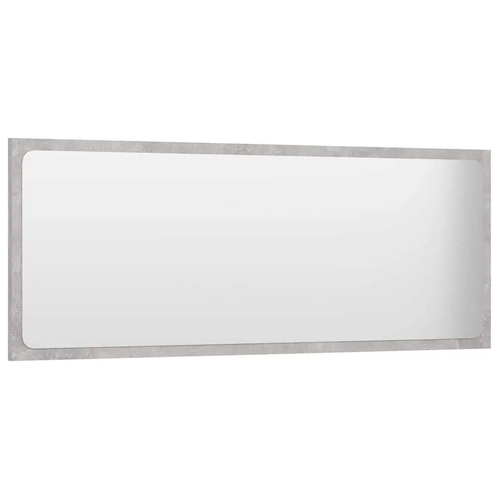 Bathroom Mirror Wall Mount Storage Grey Engineered Wood 100 x 1.5 x 37 cm