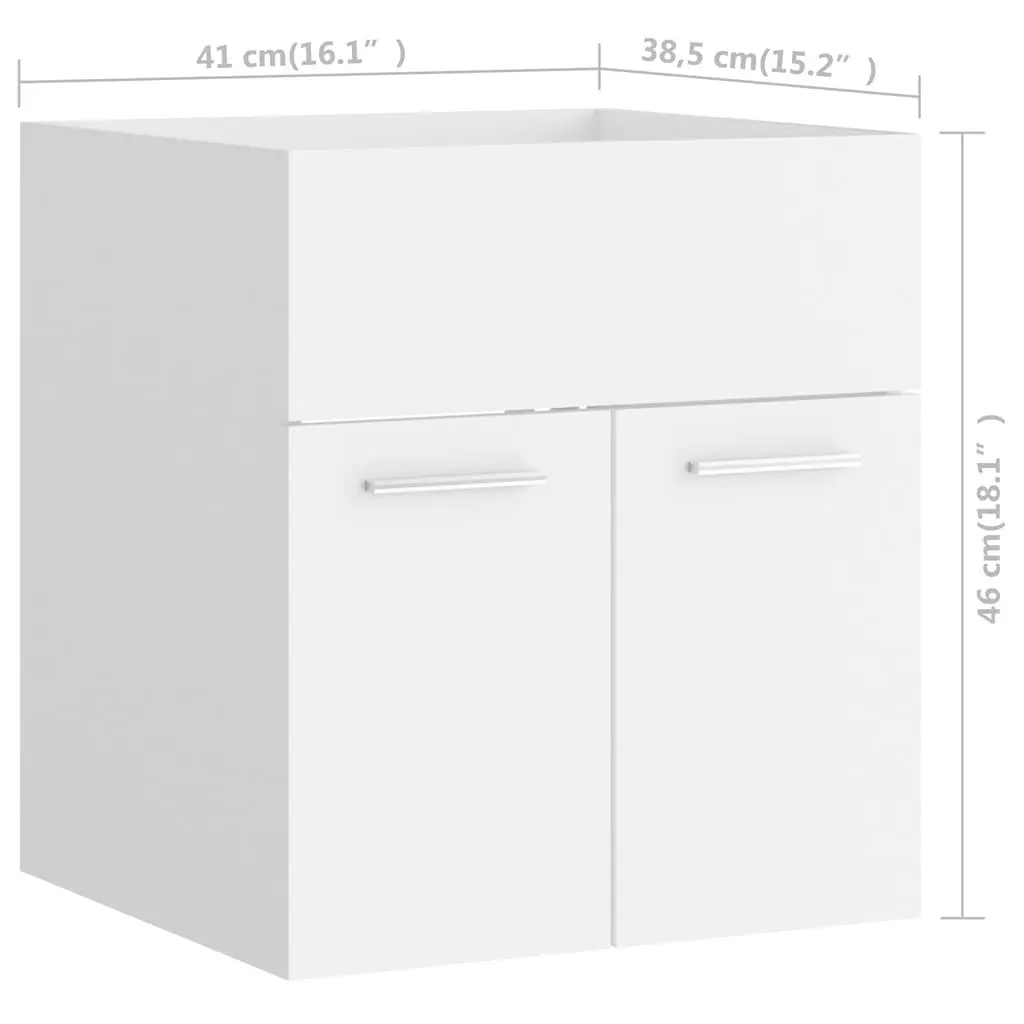 White Engineered Wood Bathroom Storage Set 2 Piece Mirror Cabinet