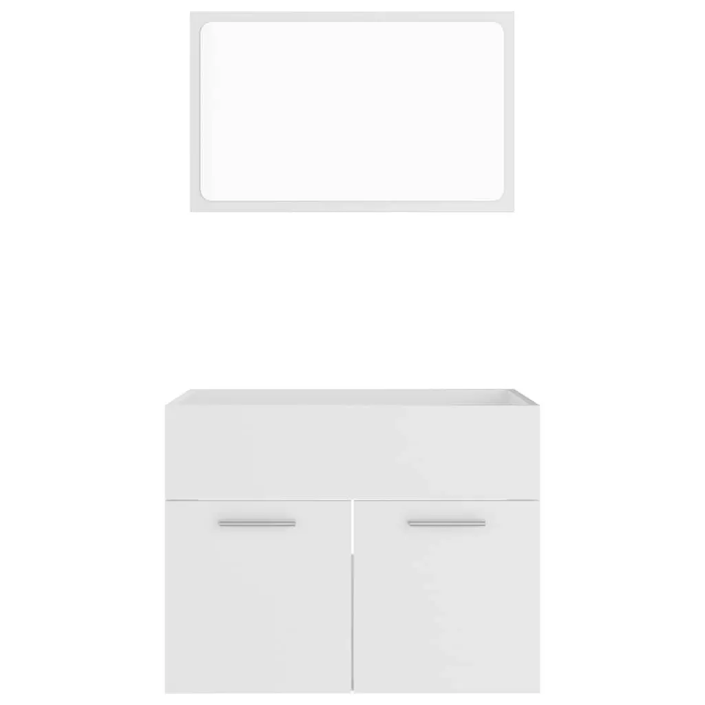2-Piece White Engineered Wood Bathroom Set