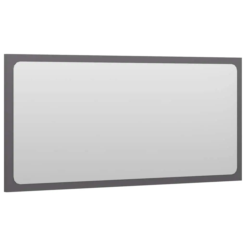 Bathroom Furniture Set Grey High Gloss 2 Piece for Storage and Organization