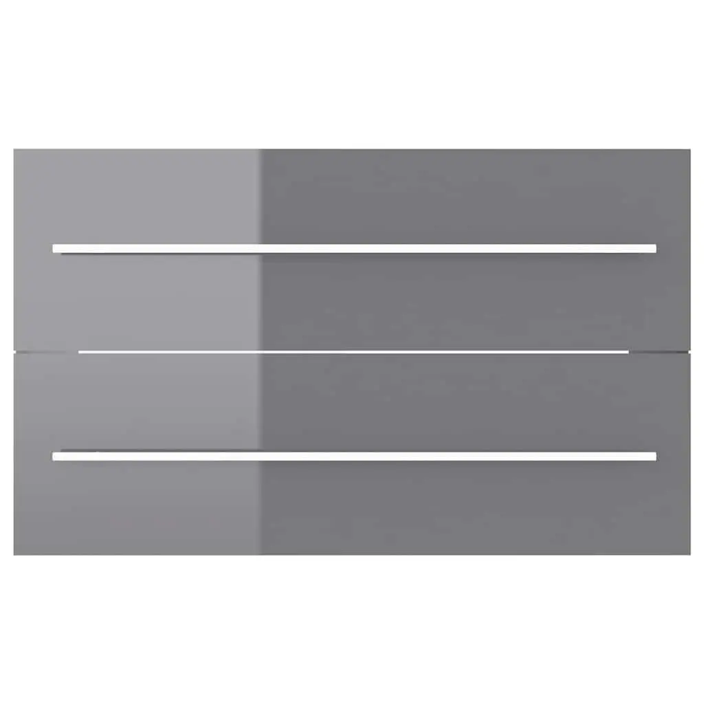 Bathroom Furniture Set Grey High Gloss 2 Piece for Storage and Organization