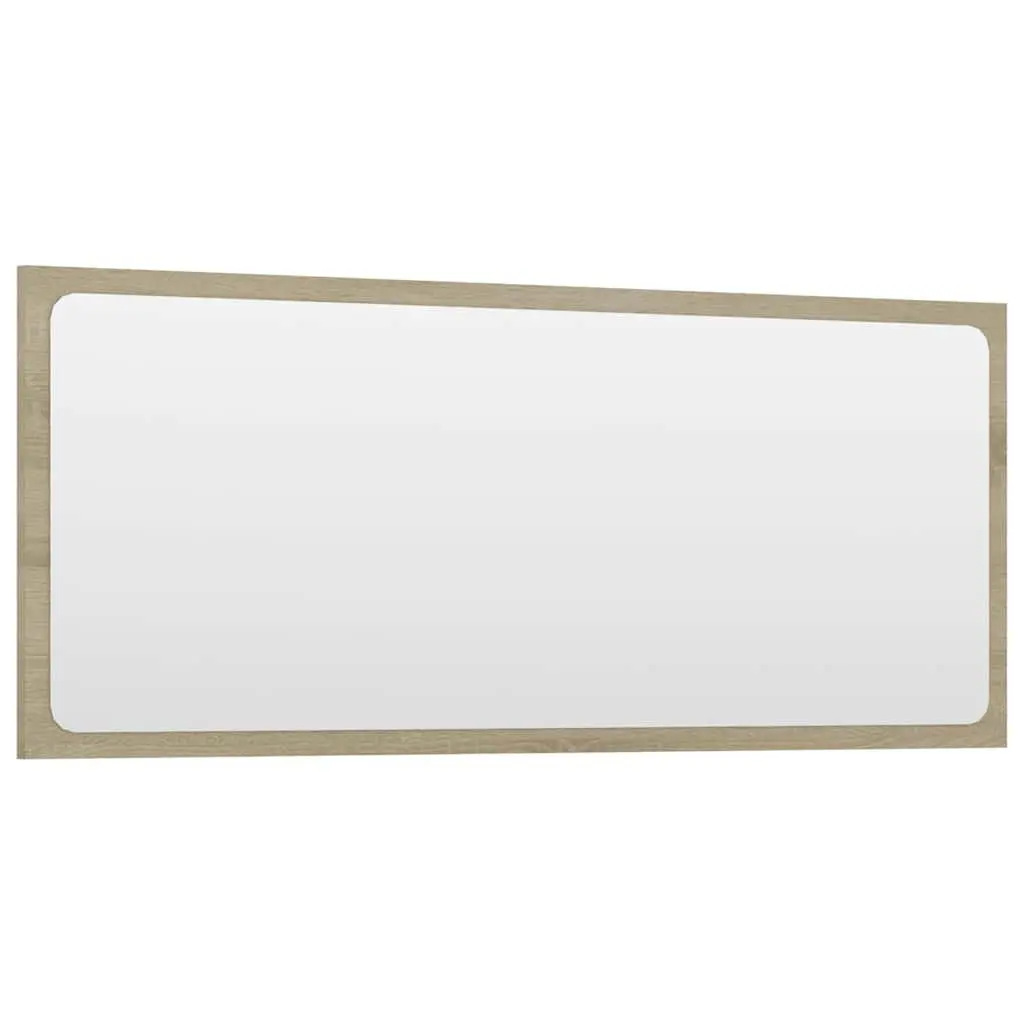 2 Piece Bathroom Set Engineered Wood Cabinet with Mirror White Sonoma Oak