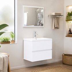 2-Piece White Bathroom Furniture Set: Specs & Features
