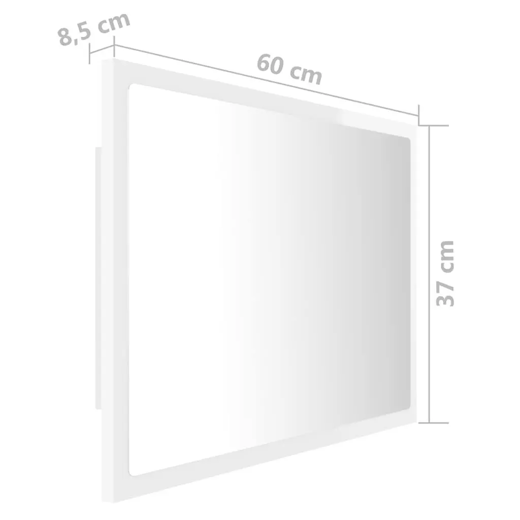 LED Bathroom Mirror Wall Mount 60x8.5x37cm RGB Light Acrylic