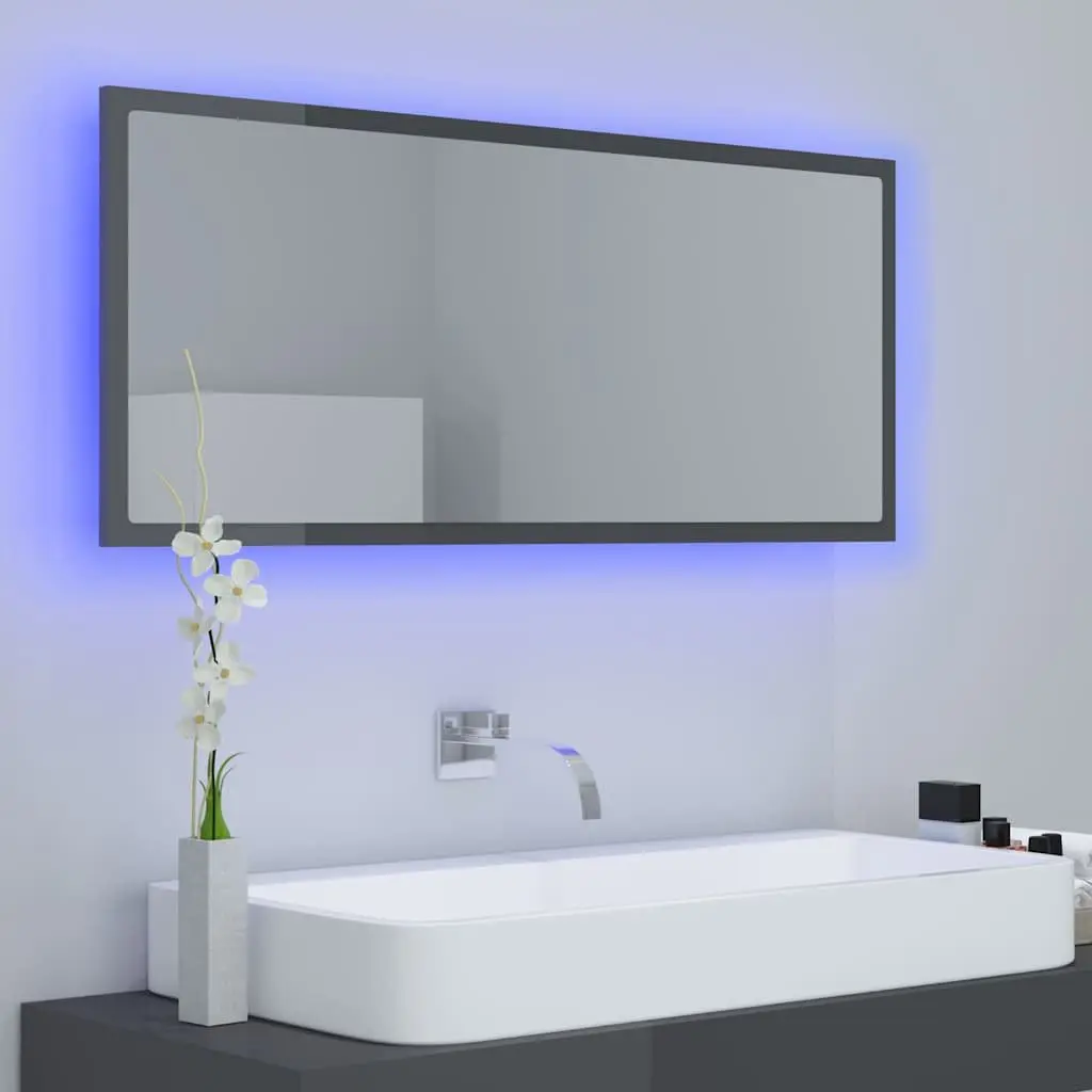 LED Bathroom Mirror Grey 100x8.5x37 cm