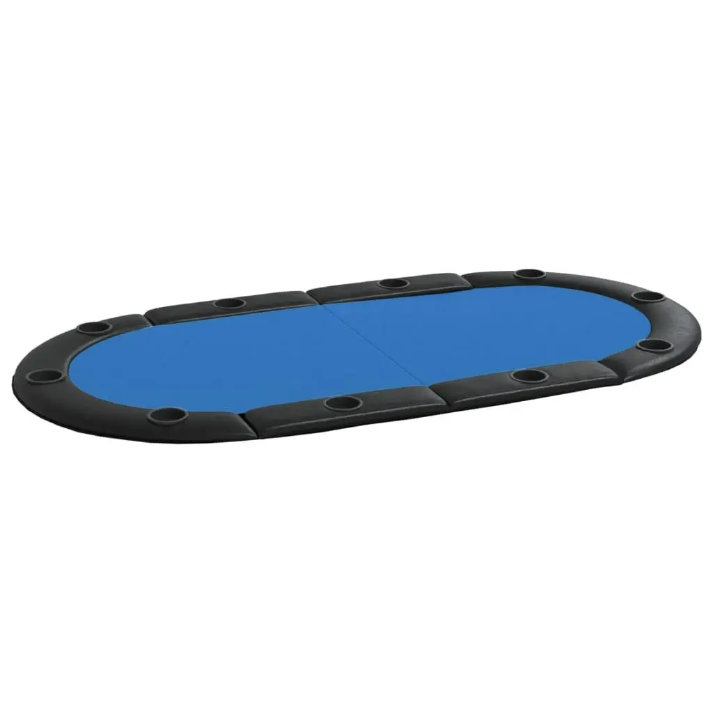 Poker Tabletop for Gaming 10 Player Folding Size Blue Casino-Grade Felt