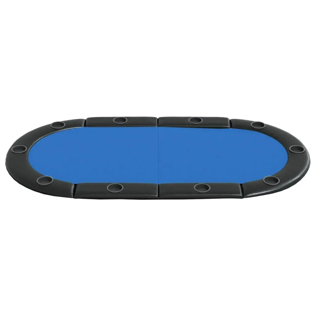 Poker Tabletop for Gaming 10 Player Folding Size Blue Casino-Grade Felt