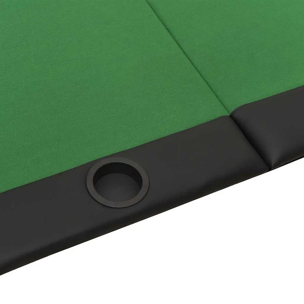 Poker Table 10-Player Folding Gaming Table Green Padded Rim Cup Holders