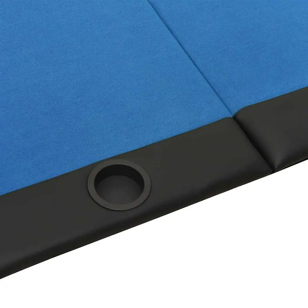 Folding Poker Table 10-Player Blue 207x106x76cm