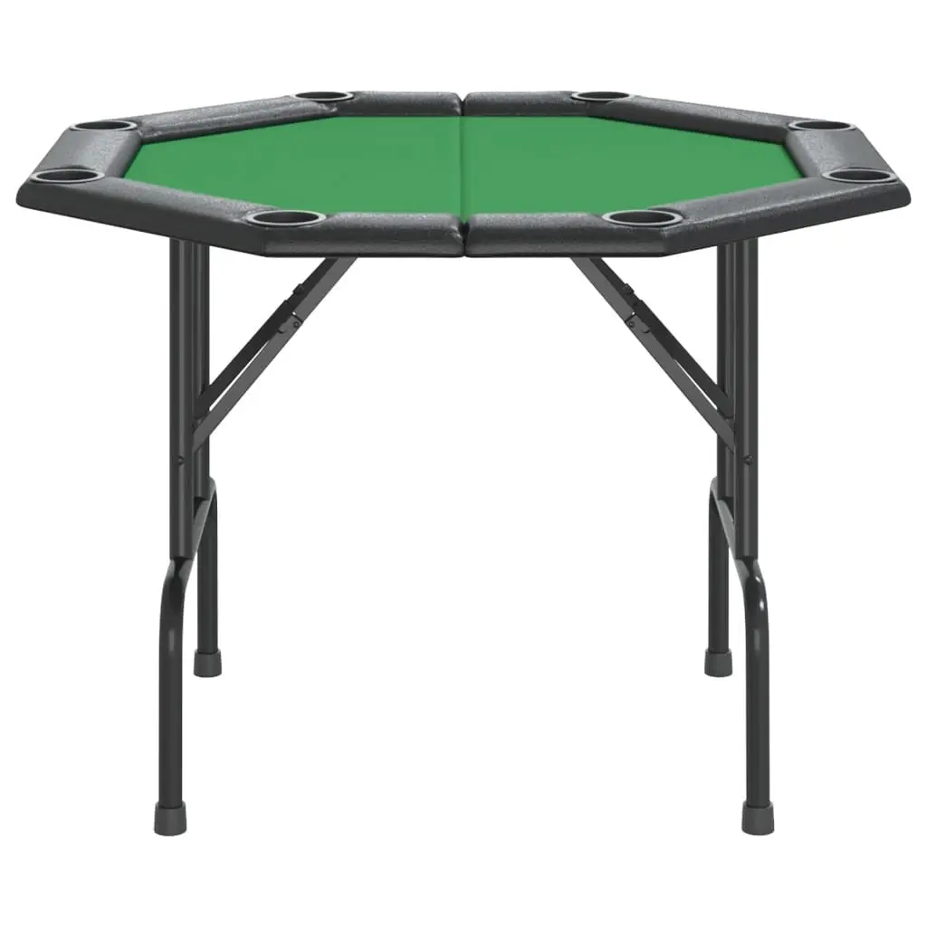 Folding Poker Table for Game Room 8 Player Green 108 x 108 x 75 cm