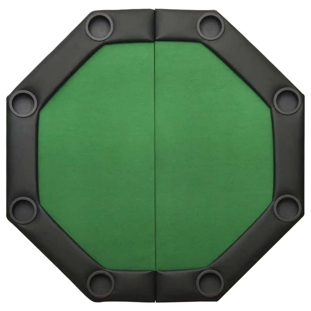 Folding Poker Table for Game Room 8 Player Green 108 x 108 x 75 cm
