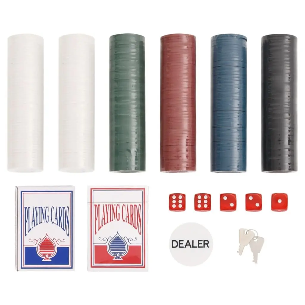Poker Chip Set for Home Use 300 Pieces with Dice Cards Dealer Button Carry Case