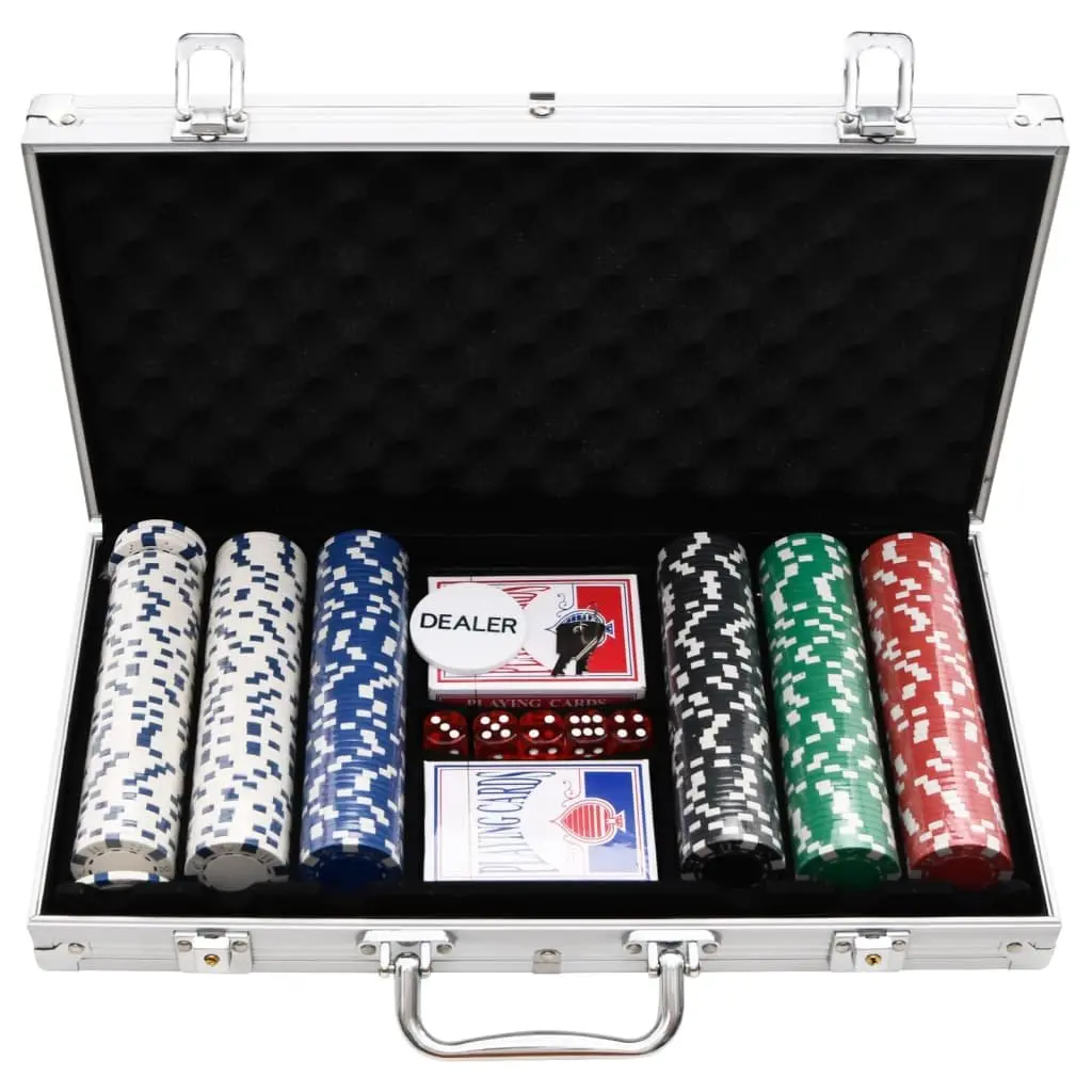 Poker Chip Set for Casino Game 300 Pieces Classic Colours 11.5g