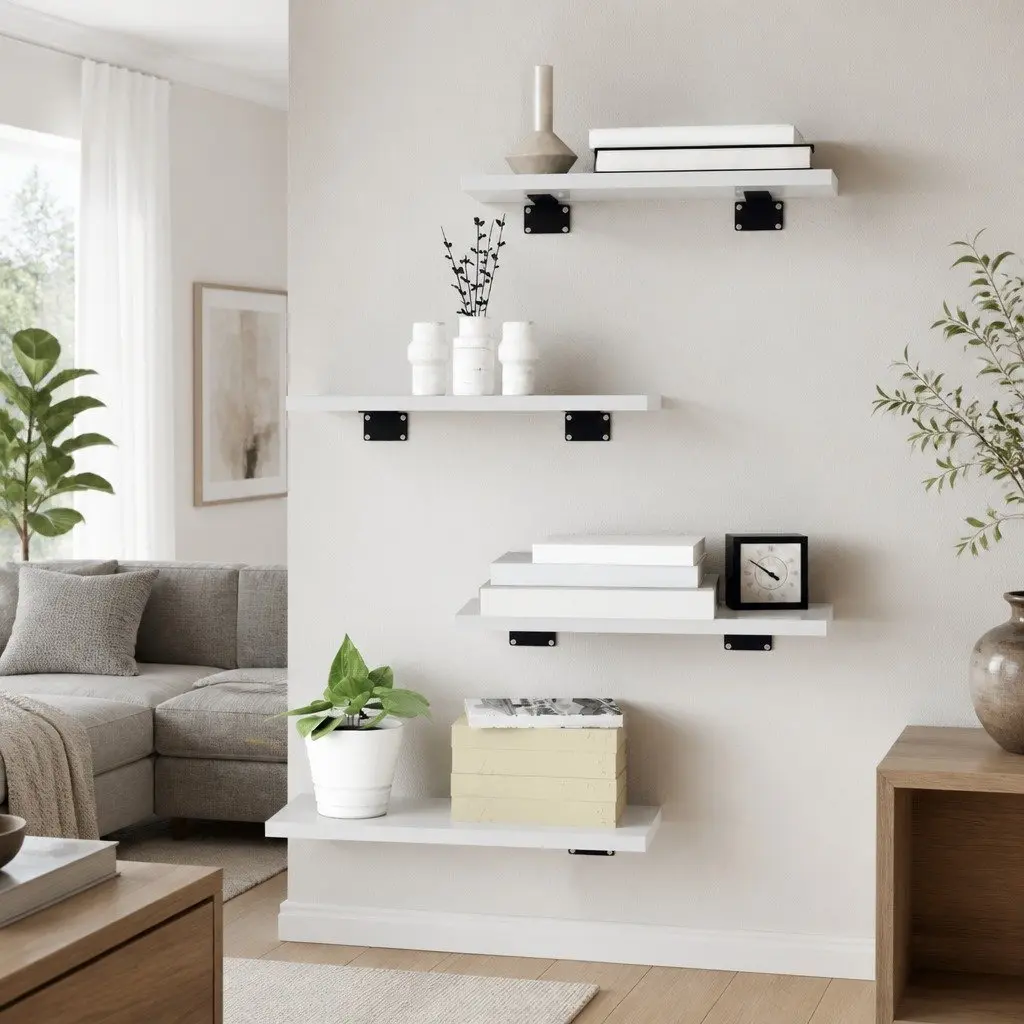 Bookshelf Boards 4 pcs White 40x20x1.5 cm Engineered Wood Wall Shelves Storage