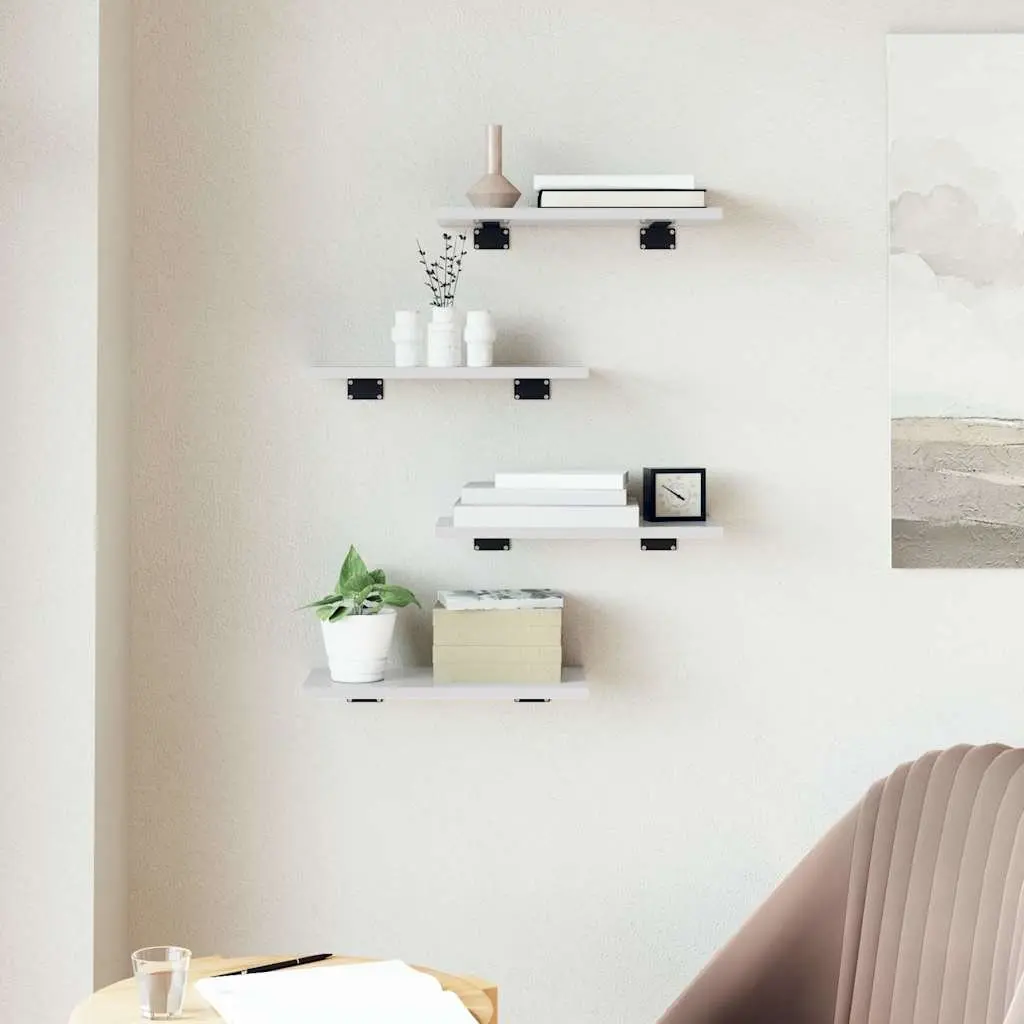 Bookshelf Boards 4 pcs White 40x20x1.5 cm Engineered Wood Wall Shelves Storage