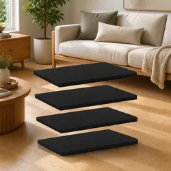 Bookshelf Boards: 4 Black Engineered Wood Shelves, 40x30x1.5 cm