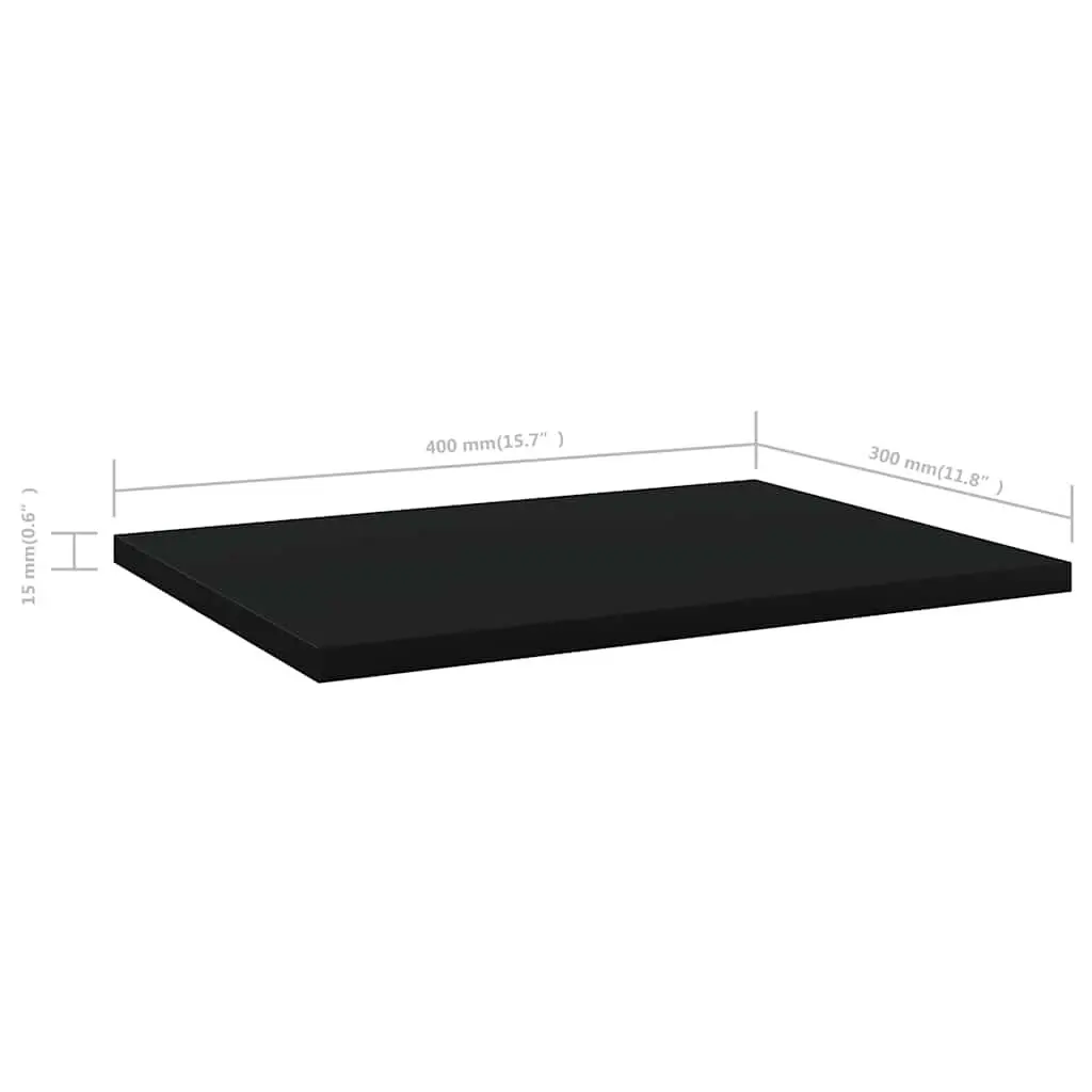 Bookshelf Boards for Storage 40x30x1.5 cm Black Engineered Wood 4 Piece